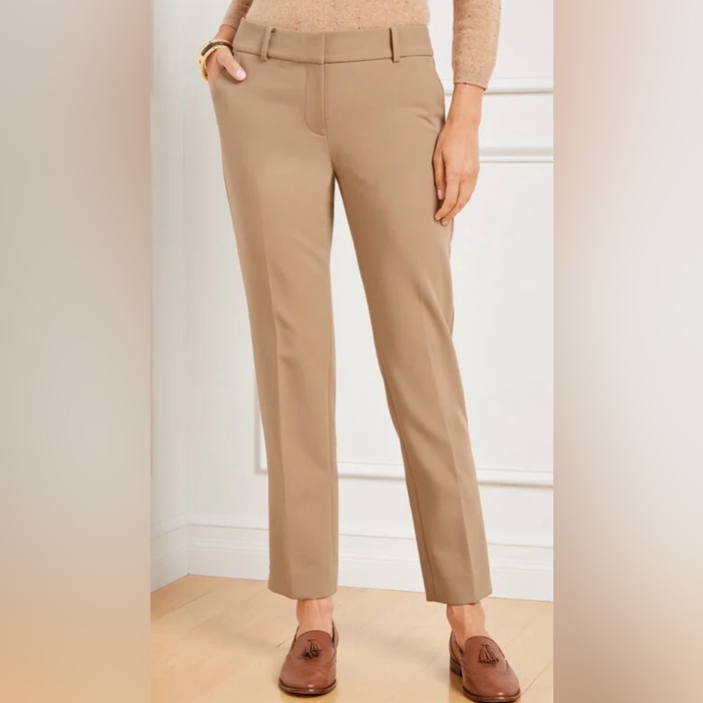 Talbots Hampshire Ankle Pants, Misses Size 4, Rattan (Khaki) Color